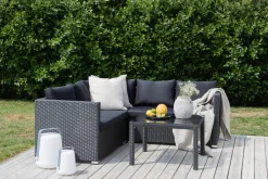 Nohr Loungeset Timoth Wicker, Met hoekbank en tafel* Loungesets
