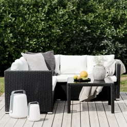 Nohr Loungeset Timoth Wicker, Met hoekbank en tafel* Loungesets