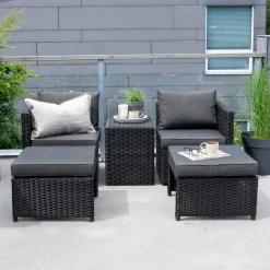 Nohr Loungeset Valari 2 loungestoelen, hockers en tafel* Loungesets