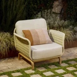 Kave Home Loungestoel Alipa Acaciahout en touw* Loungestoelen