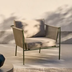 Kave Home Loungestoel Zivia Staal en touw* Loungestoelen
