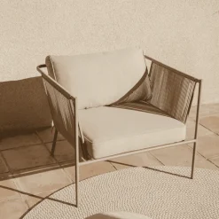 Kave Home Loungestoel Zivia Staal en touw* Loungestoelen