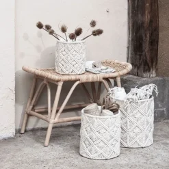 MUST Living Mand Boho Macramé, Set van 3 stuks* Potten & Manden