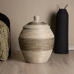 Nohr Mand Lashann Met deksel, Zeegras* Potten & Manden