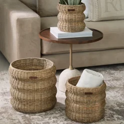 Rivièra Maison Mand Rustic Rattan Mennagio Rattan Pitriet, Set van 3 stuks* Potten & Manden