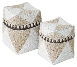 MUST Living Mand Ubud Kralen, Set van 2 stuks* Potten & Manden