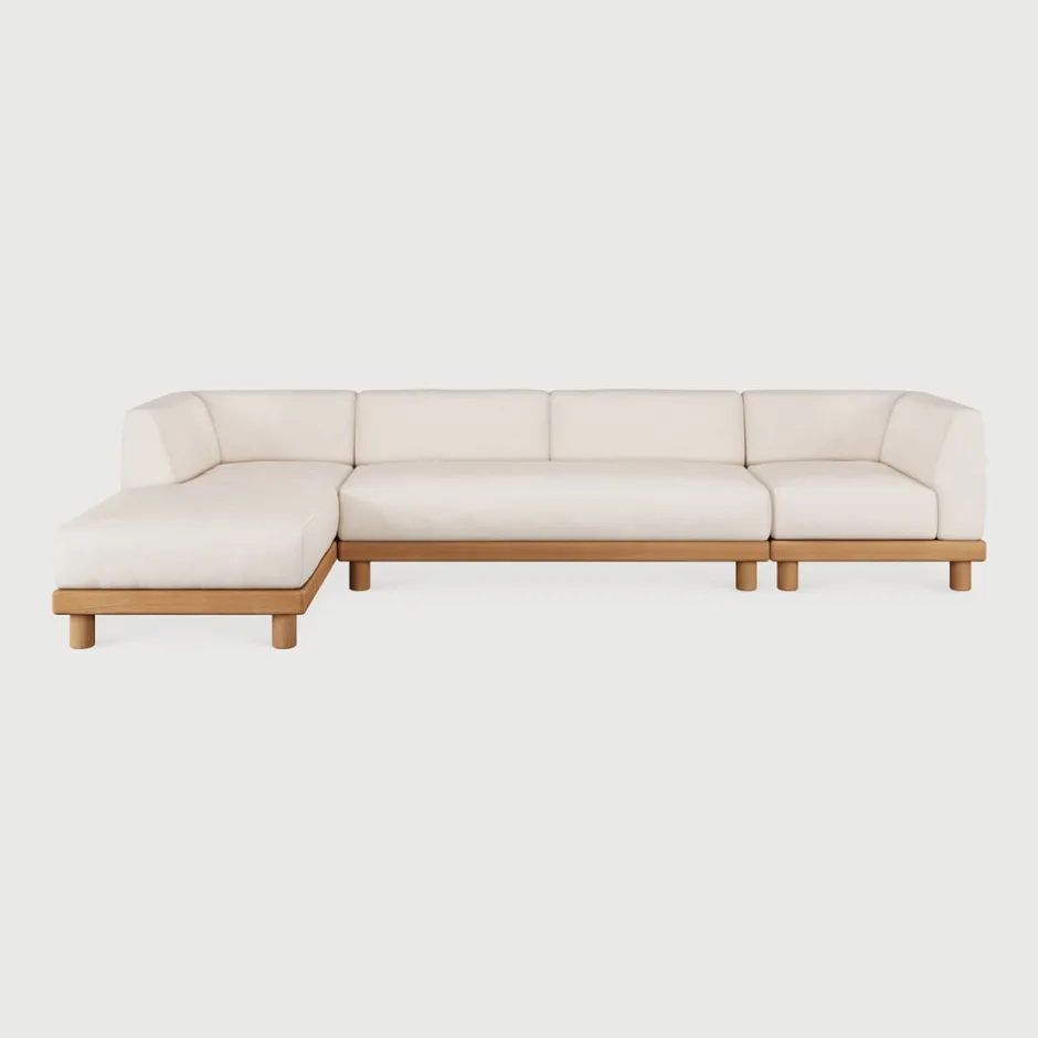 Ethnicraft Modulaire Loungebank Monocle 4-zits, Hoek Links, Teakhout* Loungesets
