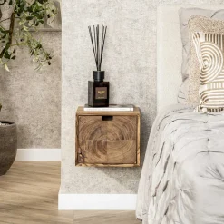 LifestyleFurn Nachtkastje Abigayle Acaciahout, met 1 lade* Nachtkastjes|Nachtkastjes