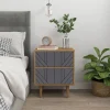 Artistiq Living Nachtkastje Beckham 2 lades, kleur Grijs / Naturel* Nachtkastjes|Nachtkastjes