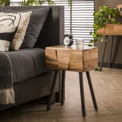 LifestyleFurn Nachtkastje Eryka Acaciahout* Nachtkastjes|Nachtkastjes