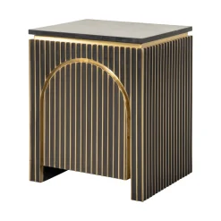 Richmond Interiors Nachtkastje Les Arcs Brass en marmer, 60 x 50cm* Nachtkastjes|Nachtkastjes
