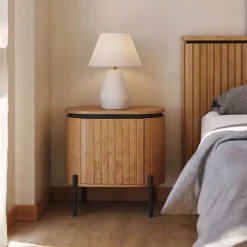 Kave Home Nachtkastje Licia Mangohout, Met 1 deur* Nachtkastjes|Nachtkastjes