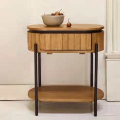 Kave Home Nachtkastje Licia Mangohout, Met 1 lade* Nachtkastjes|Nachtkastjes