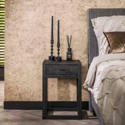 LifestyleFurn Nachtkastje Linea Acaciahout, Met 1 lade* Nachtkastjes|Nachtkastjes