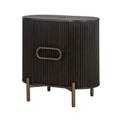 Richmond Interiors Nachtkastje Luxor Eiken, 60 x 39cm, kleur zwart / goud* Nachtkastjes|Nachtkastjes