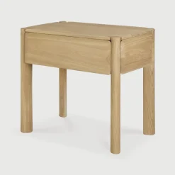 Ethnicraft Nachtkastje PI Geolied Eikenhout, Met 1 lade, kleur* Nachtkastjes|Nachtkastjes