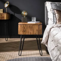 LifestyleFurn Nachtkastje Sharmila Mangohout, Met 1 lade* Nachtkastjes|Nachtkastjes