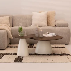 Sohome Organische Salontafel Madin Mangohout, Set van 2 stuks* Sohome Giftcard|Salontafel Set