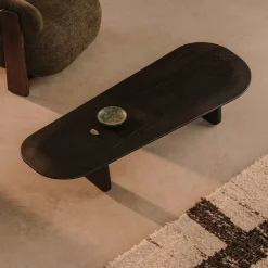 Kave Home Organische Salontafel Pirita Eikenhout, 146 x 64cm* Sohome Giftcard|Organische Salontafel