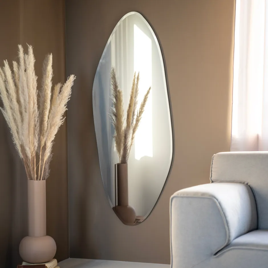 By-Boo Organische Spiegel Gem randloos, 150 x 60cm* Sohome Giftcard|Organische Spiegels