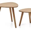 Kave Home Organische Bijzettafel Duvani Acaciahout, Set van 2 stuks* Bijzettafels Set