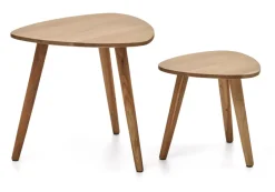 Kave Home Organische Bijzettafel Duvani Acaciahout, Set van 2 stuks* Bijzettafels Set
