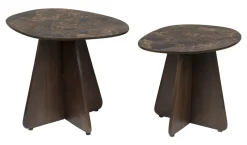 ZILT Organische Bijzettafel Rissa Marmer en mangohout, Set van 2 stuks* Bijzettafels Set