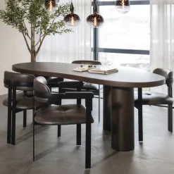 Eleonora Organische Eettafel Bobbie Walnoot, 215 x 110cm* Organische Eettafel