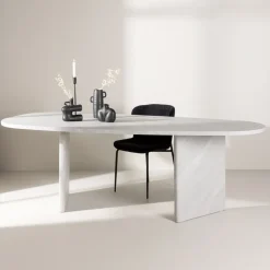 Nohr Organische Eettafel Jenea Betonlook MDF, 220 x 100cm* Organische Eettafel
