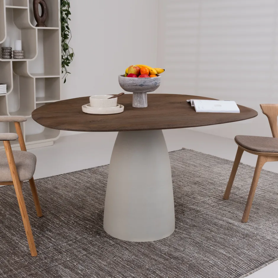 Brix Organische Eettafel Marron Mangohout, 140 cm, kleur* Organische Eettafel