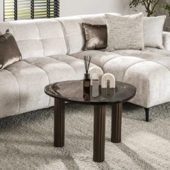 LifestyleFurn Organische Salontafel Cassidi Glas, 70 x 59cm* Glazen Salontafel|Organische Salontafel