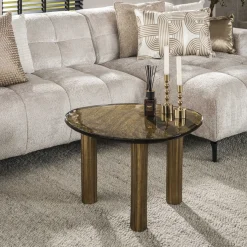 LifestyleFurn Organische Salontafel Cassidi Glas, 70 x 59cm* Glazen Salontafel|Organische Salontafel