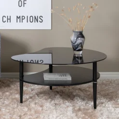 Nohr Organische Salontafel Illiana 101 x 80cm, kleur Smoke* Glazen Salontafel|Organische Salontafel