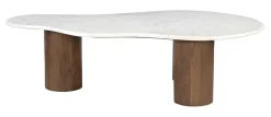 Artistiq Living Organische Salontafel Shaneen Marmer en mangohout, 135 x 80cm* Organische Salontafel