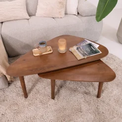 Sohome Organische Salontafel Yaden Mangohout, Set van 2 stuks* Salontafel Set|Organische Salontafel