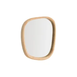 Kave Home Organische Spiegel Alura Teakhout, 47 x 45cm* Zwarte Spiegels|Organische Spiegels