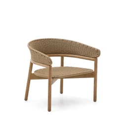 Kave Home Outdoor Fauteuil Arinella Acaciahout en geweven touw* Loungestoelen