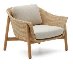 Kave Home Outdoor Fauteuil Galea Teakhout en rattan* Loungestoelen