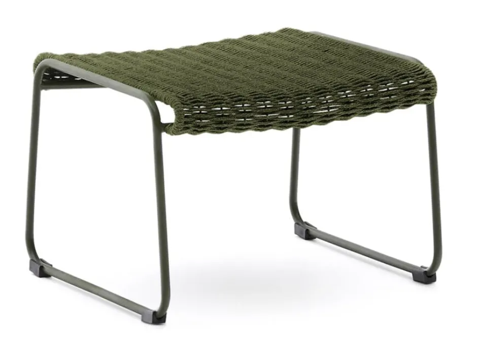Kave Home Outdoor Hocker Maurina Handgeweven touw en staal* Tuin-Hockers