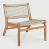 Ethnicraft Outdoor Loungestoel Jack Teak en geweven stof* Loungestoelen