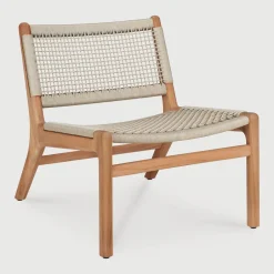 Ethnicraft Outdoor Loungestoel Jack Teak en geweven stof* Loungestoelen