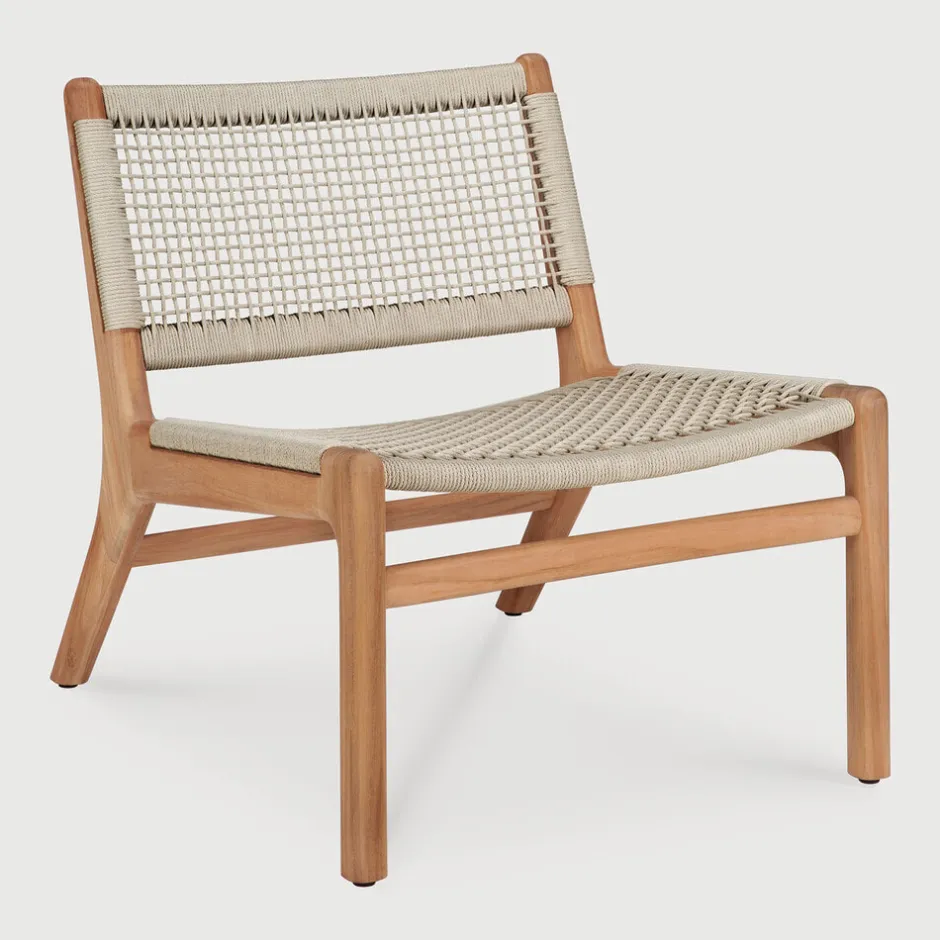Ethnicraft Outdoor Loungestoel Jack Teak en geweven stof* Loungestoelen