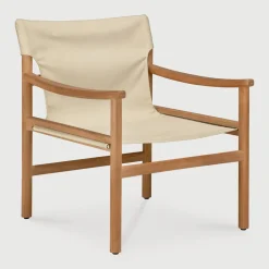 Ethnicraft Outdoor Loungestoel Safari Teakhout, kleur Dune* Loungestoelen