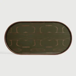Ethnicraft Ovaal Dienblad Second Nature 71 x 36cm, kleur Moss* Keukengerei