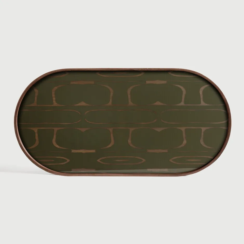Ethnicraft Ovaal Dienblad Second Nature 71 x 36cm, kleur Moss* Keukengerei