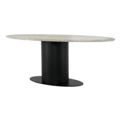 Richmond Interiors Ovale Eettafel Brodman Marmer, 200 x 100cm* Marmeren Eettafel|Ovale Eettafel