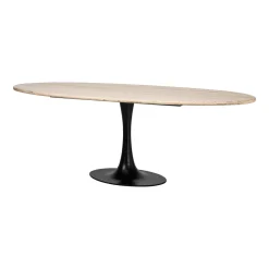 Richmond Interiors Ovale Eettafel Hampton Travertin, 230 x 100cm* Travertin Eettafel|Ovale Eettafel