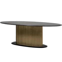 Richmond Interiors Ovale Eettafel Ironville Mangohout en marmer, 235 x 110cm* Marmeren Eettafel|Ovale Eettafel