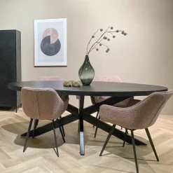 Livingfurn Ovale Eettafel Kala Mangohout, 160 x 90cm, kleur* Ovale Eettafel