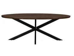 Livingfurn Ovale Eettafel Lifestyle Mangohout, 210 x 110cm, kleur Donkerbruin* Ovale Eettafel